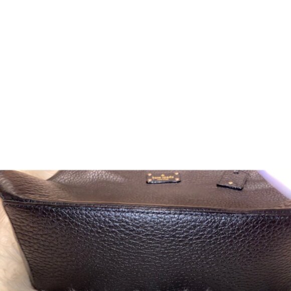 Kate Spade New York Black Leather Shoulder Handbag Tote Purse - Picture 4 of 5
